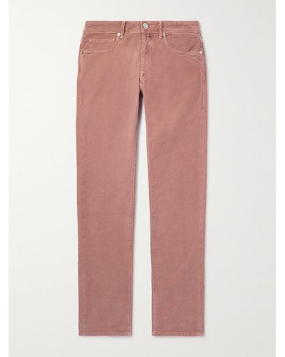 Incotex Pantaloni slim-fit in velluto a coste di misto cotone - Rosa