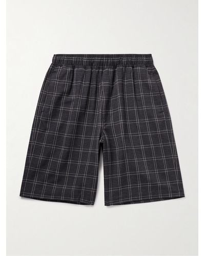 Our Legacy Straight-leg Checked Woven Shorts - Grey