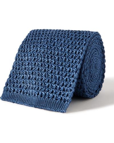 Tom Ford 7.5cm Knitted Silk Tie - Blue