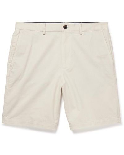 Club Monaco Maddox Straight-leg Cotton-blend Twill Shorts - Natural
