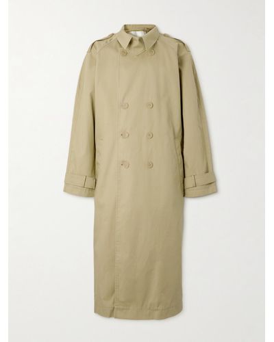 Rohe Double-breasted Cotton Trench Coat - Natural