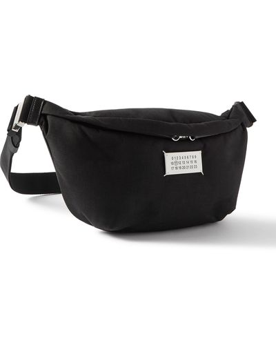 Maison Margiela Glam Slam Logo-appliquéd Webbing-trimmed Canvas Belt Bag - Black