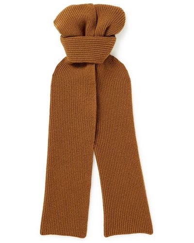 MR P. Ribbed Cashmere Scarf - Brown