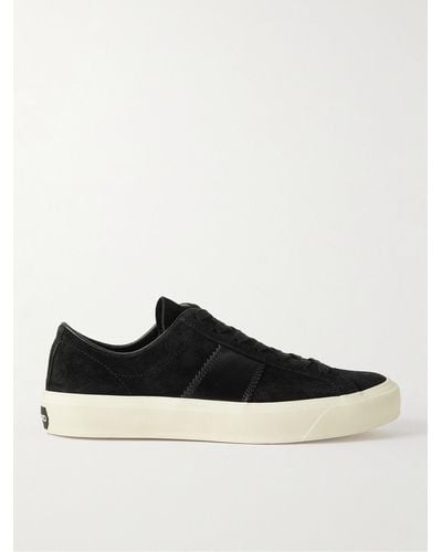 Tom Ford Cambridge Leather-trimmed Suede Trainers - Black