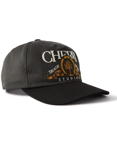 CHERRY LA Logo-embroidered Two-tone Cotton-twill Baseball Cap - Black