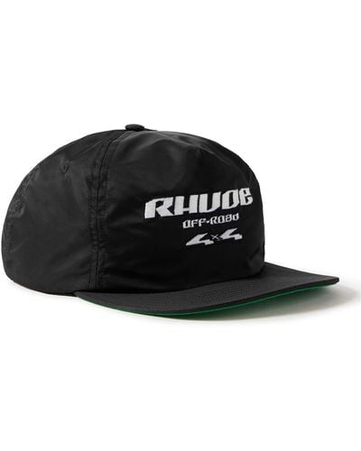 Rhude Logo-embroidered Nylon And Twill Baseball Cap - Black