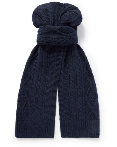 RRL Recycled-cashmere Scarf - Blue