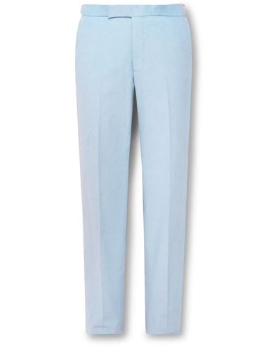 Richard James Slim-fit Straight-leg Cotton-corduroy Suit Pants - Blue