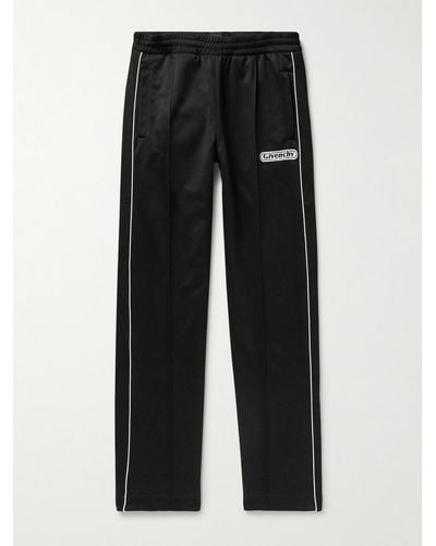 Givenchy Straight-leg Logo-appliquéd Tech-jersey Sweatpants - Black