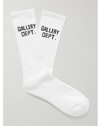 GALLERY DEPT. Clean Logo-Jacquard Cotton-Blend Socks - Weiß