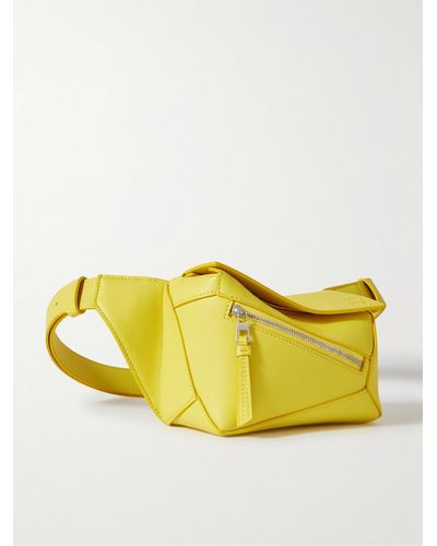 Loewe Puzzle Edge Mini Leather Belt Bag - Yellow