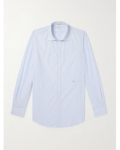 Massimo Alba Genova Striped Cotton Shirt - Blue