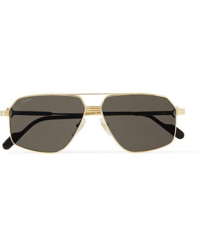 Cartier Aviator-style Gold-tone Sunglasses - Metallic
