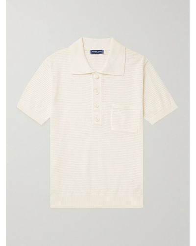Frescobol Carioca Clemente Pointelle-knit Cotton Polo Shirt - Natural