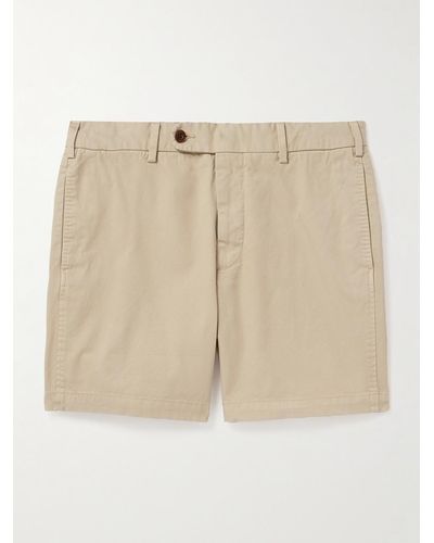 Sid Mashburn Gerade geschnittene Shorts aus Baumwoll-Twill in Stückfärbung - Natur