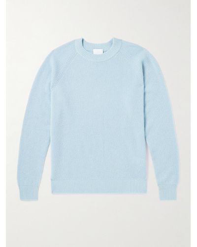 Allude Ribbed Stretch-cashmere Jumper - Blue