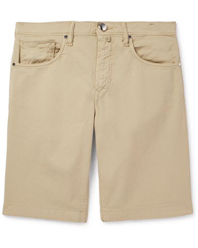 Incotex Straight-leg Stretch-cotton Bermuda Shorts - Natural