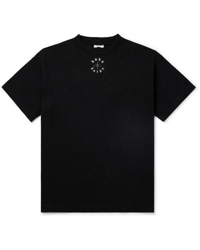 SAINT Mxxxxxx Born X Raised Logo-print Embroidered Cotton-jersey T-shirt - Black