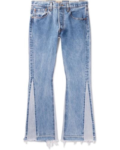 GALLERY DEPT. La Flare Distressed Two-tone Jeans - Blue