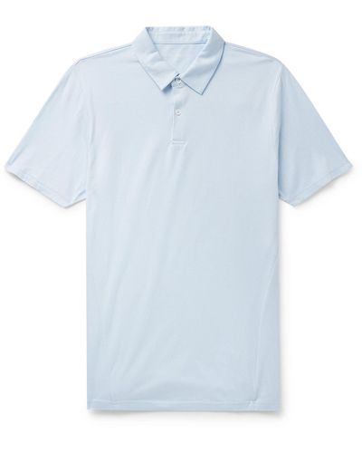 Derek Rose Ramsay Stretch-cotton And Tm Lyocell-blend Piqué Polo Shirt - Blue