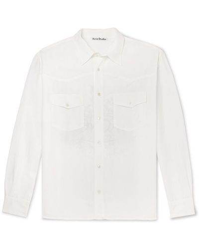 Acne Studios Sandrok Logo-print Poplin Shirt - White