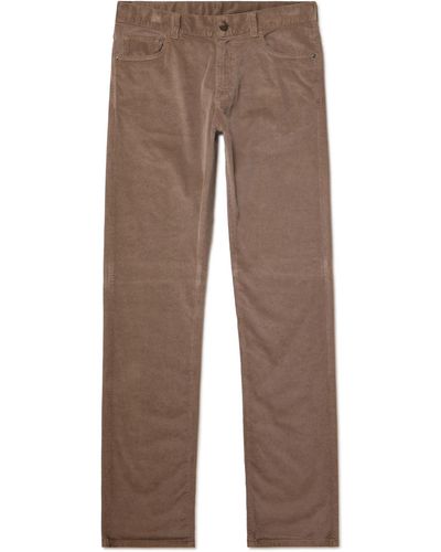 Canali Slim-fit Stretch-cotton And Modal-blend Corduroy Pants - Brown