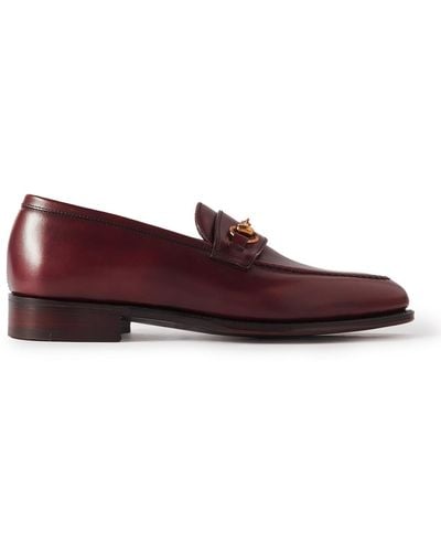 George Cleverley Colony Horsebit Leather Loafers - Red