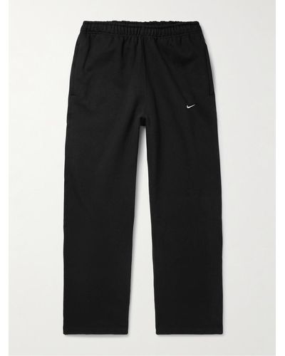 Nike Solo Swoosh Straight-leg Cotton-blend Jersey Joggers - Black