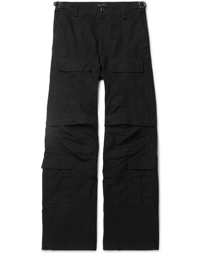 Balenciaga Convertible Flared Cotton-ripstop Cargo Pants - Black