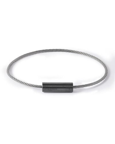 Le Gramme 5g Brushed Recycled Sterling Silver And Ceramic Bracelet - White