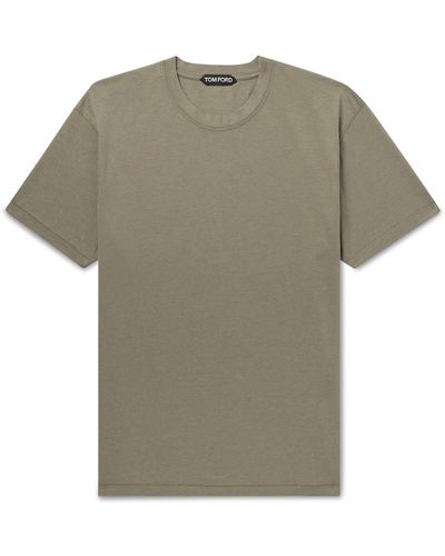 Tom Ford Lyocell And Cotton-blend Jersey T-shirt - Green