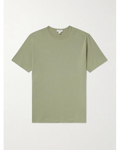 Sunspel Slim-fit Cotton-jersey T-shirt - Green