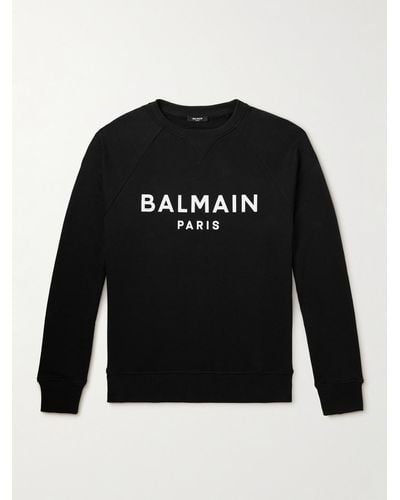 Balmain Sweatshirt aus Baumwoll-Jersey mit Logoprint - Schwarz