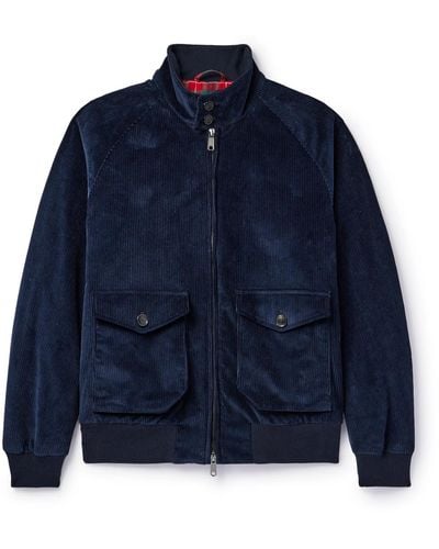 Baracuta G9 Af Cotton-corduroy Harrington Jacket - Blue