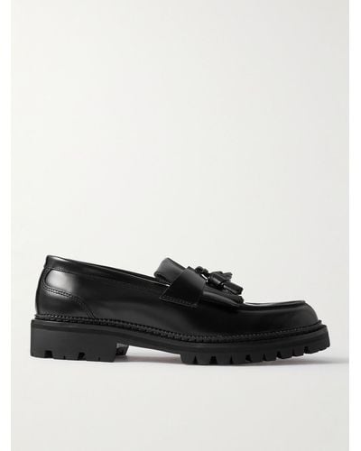 MR P. Jacques Fringed Tasselled Leather Loafers - Black