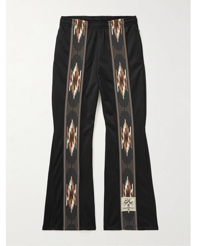 Kapital Kochi & Zephyr Straight-leg Webbing-trimmed Jersey Sweatpants - Black