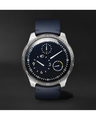 Ressence Exclusive Type 5 46mm Titanium And Leather Mechanical Watch - Black