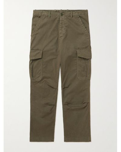 Officine Generale Kenny Straight-leg Cotton-blend Cargo Pants - Green