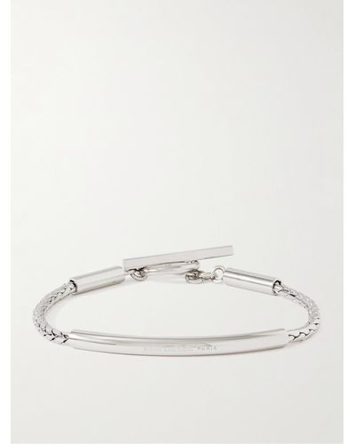 Saint Laurent Logo-engraved Silver-tone Chain Bracelet - Natural