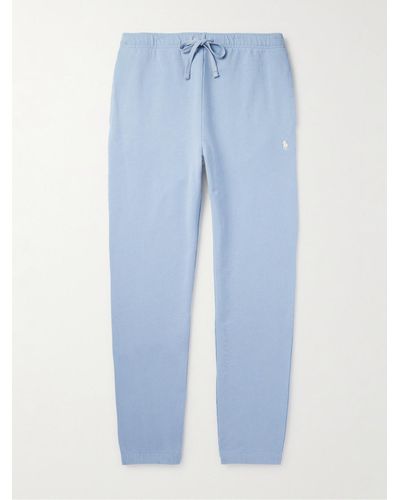 Polo Ralph Lauren Pantaloni sportivi a gamba affusolata in jersey di cotone con logo ricamato - Blu
