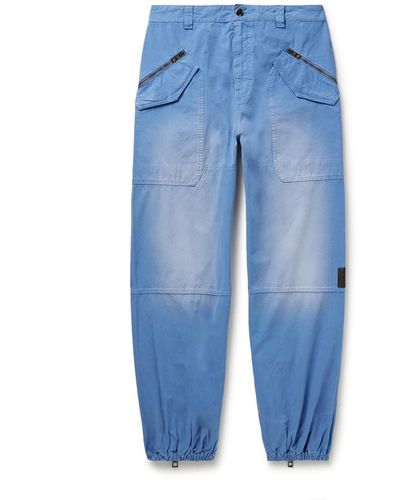 Loewe Tapered Cotton Cargo Pants - Blue