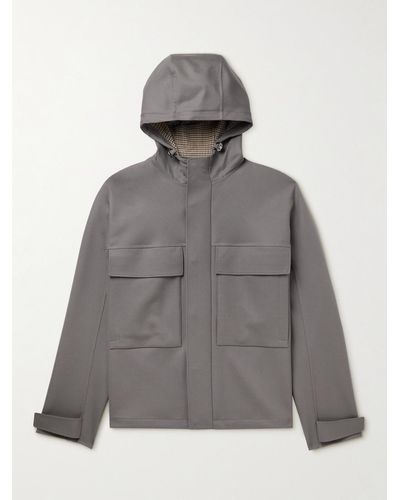 Loro Piana Holburn Rain System Stretch-wool Hooded Jacket - Grey