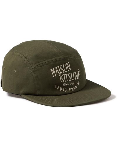 Maison Kitsuné Logo-print Cotton-twill Baseball Cap - Green
