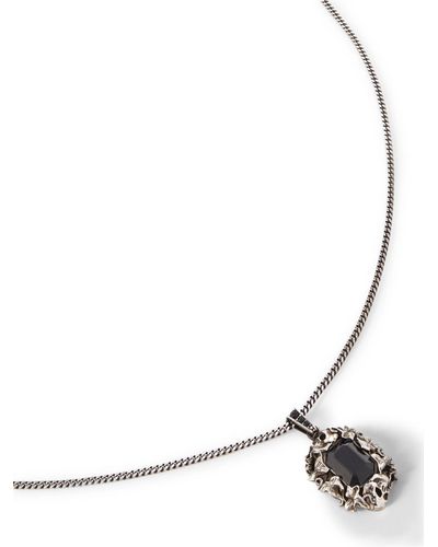 Alexander McQueen Ivy Skull Silver-tone Crystal Necklace - Metallic