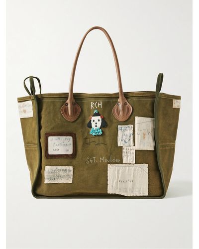 Kapital #4 Milk Bag Small Leather-trimmed Embellished Canvas Tote Bag - Metallic