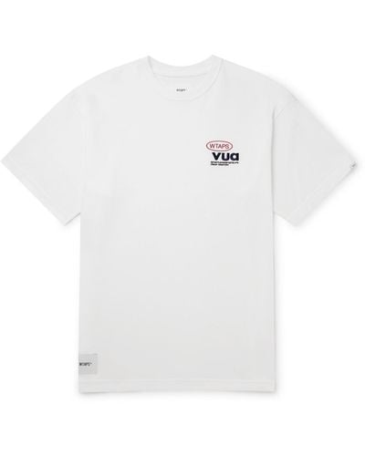 WTAPS Logo-embroidered Cotton-jersey T-shirt - White