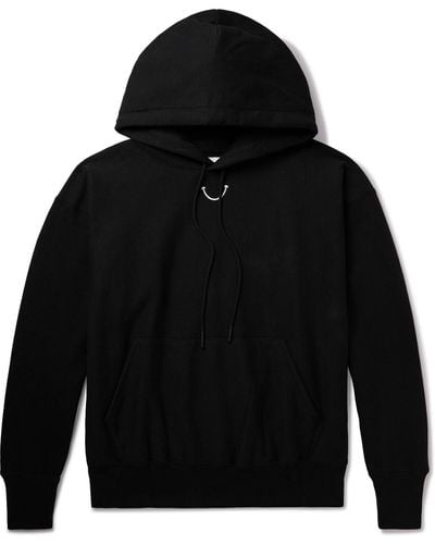 READYMADE Logo-print Embroidered Cotton-blend Jersey Hoodie - Black