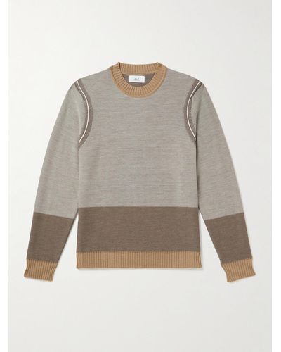 MR P. Colour-block Merino Wool Sweater - Grey
