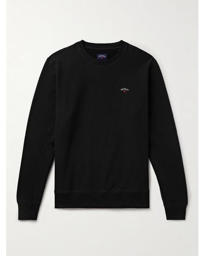 Noah Core Sweatshirt aus Baumwoll-Jersey mit Logostickerei - Schwarz