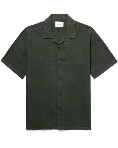 NN07 Julio 5706 Camp-collar Linen Shirt - Green
